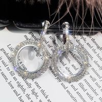 Princess Cute Christmas O-Shape Plating Diamond Alloy Artificial Rhinestones Earrings main image 1