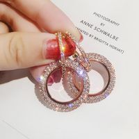 Princess Cute Christmas O-Shape Plating Diamond Alloy Artificial Rhinestones Earrings main image 4