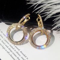 Prinzessin Süß Weihnachten O-Form Überzug Diamant Legierung Künstliche Strasssteine Ohrringe sku image 3