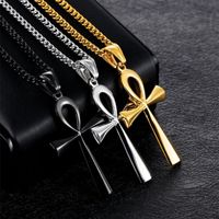 Fashion Glossy Cross Men's Alloy Necklace Ancient Egypt Symbol Pendant main image 1