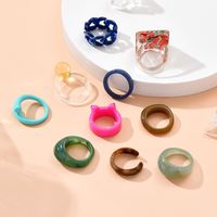 Frog Resin Ring Vacation Style Nose Female Aesthetic Ladies Ring Adjustable Letter Mood main image 3