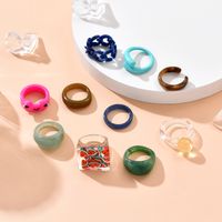 Frog Resin Ring Vacation Style Nose Female Aesthetic Ladies Ring Adjustable Letter Mood main image 4