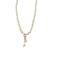 Natural Pearl Shell Lily Necklace Female Titanium Steel main image 5