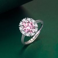 Fashion New Oval Ruby Four-claw Green Crystal Ring Copper main image 3