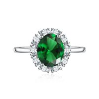 Fashion New Oval Ruby Four-claw Green Crystal Ring Copper sku image 6