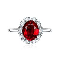 Fashion New Oval Ruby Four-claw Green Crystal Ring Copper sku image 5