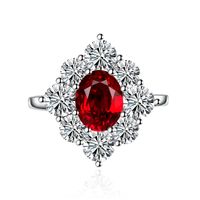 Ruby Imitation Moissanite Female Colored Gems Wedding Ring Copper Wholesale main image 3