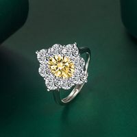 Ruby Imitation Moissanite Female Colored Gems Wedding Ring Copper Wholesale main image 2