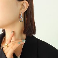 Fashion New Jewelry Titanium Steel Vachette Clasp 18k Gold Plating Ear Clip sku image 1