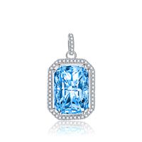 Carré Pendentif Diamant Gemmes De Couleur Femelle Cuivre Clavicule Chaîne Rose Bijoux sku image 4