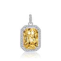 Carré Pendentif Diamant Gemmes De Couleur Femelle Cuivre Clavicule Chaîne Rose Bijoux sku image 2