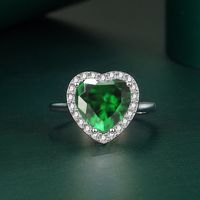 Fashion Heart-shaped Zircon Copper Ring Female Diamond Jewelry main image 2