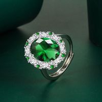 Bright Female Fashion Big Round Zircon Gemstone Inlaid Fancy Ring main image 4