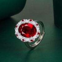 Bright Female Fashion Big Round Zircon Gemstone Inlaid Fancy Ring main image 3