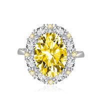 Bright Female Fashion Big Round Zircon Gemstone Inlaid Fancy Ring sku image 1