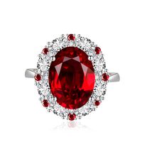 Bright Female Fashion Big Round Zircon Gemstone Inlaid Fancy Ring sku image 3