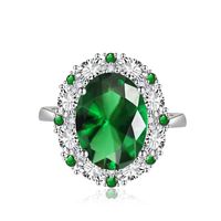 Bright Female Fashion Big Round Zircon Gemstone Inlaid Fancy Ring sku image 7
