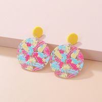 Fashion New Cute Printed Sun Smiley Face Contrast Color Flower Acrylic Earrings main image 5