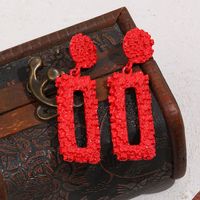 Fashion Geometry Rectangle Frosted Embossed Metal Stud Earrings sku image 8