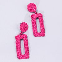 Fashion Geometry Rectangle Frosted Embossed Metal Stud Earrings sku image 9