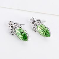 Fashion Color Crystal Flower Fruit Stud Earrings main image 4