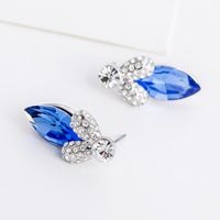 Fashion Color Crystal Flower Fruit Stud Earrings sku image 1