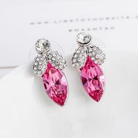 Fashion Color Crystal Flower Fruit Stud Earrings sku image 2