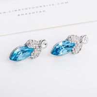 Fashion Color Crystal Flower Fruit Stud Earrings sku image 3