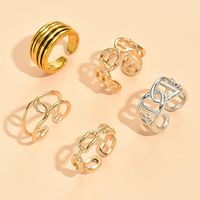 New Fashionable Open Adjustable Gold-plated Silver-plated Alloy Ring main image 2