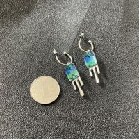 Simple Fashion Colorful Glass Alloy Dual-use Ear Studs main image 3