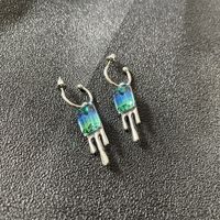 Simple Fashion Colorful Glass Alloy Dual-use Ear Studs sku image 1