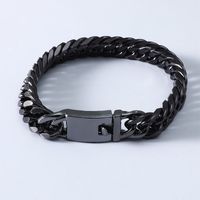Men's Fashion Simplicity Chain Aluminum Alloys Leather Bracelet main image 2