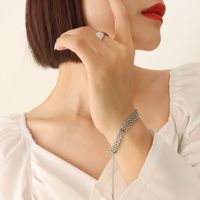 Fashion Strap Bracelet Female Geometric Titanium Steel Plated 18k Gold Hand Ornament sku image 1