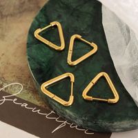Fashion Three-dimensional Geometric Heart Shape Earring Titanium Steel 18k Gold main image 3