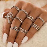 New Fashion Star Five-pointed Star Carved 9-piece Ring sku image 3
