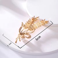 Fashion Retro Simple Copper Electroplated 18k Gold Zircon Pearl Brooch Accessories main image 4