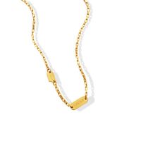 Fashion Gap Lucky Double Brand Clavicle Chain Titanium Steel Plated 18k Real Gold Necklace main image 3