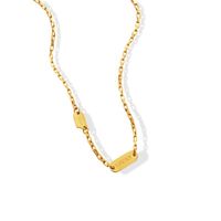 Mode Lücke Glück Doppel Marke Schlüsselbein Kette Titan Stahl Vergoldet 18k Reales Gold Halskette main image 3