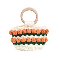 Nouveau Mode Fleur Tissé Sac À Main En Bois Portable19 * 16*5cm sku image 4