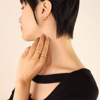 Fashion New Accessories Geometric Gold Plated Titanium Steel Ear Clip sku image 2