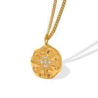 Fashion Full Diamond Irregular Pendants Necklace Titanium Steel Plated 18k Gold Ornament main image 3