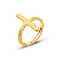 Fashion Accessories Cross Titanium Steel 18k Gold Plating Ring Jewelry main image 3