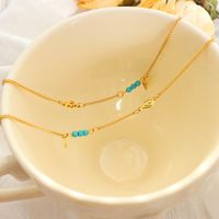 Fashion Turquoise Wings Anklet Ornament Titanium Steel Gold Plated main image 3