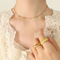 Mode Petite Perle Clavicule Collier D'été De Femmes Titane Acier main image 2
