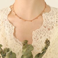 Fashion Small Bead Collarbone Necklace Women's Summer  Titanium Steel sku image 1