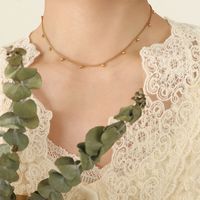 Fashion Small Bead Collarbone Necklace Women's Summer  Titanium Steel sku image 3