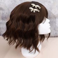 2-piece Pearl Barrettes Korean Rhinestone Edge Clip Graceful Bow Summer Headdress main image 4