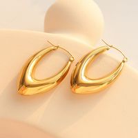 Fashion Geometric U-shaped Women's Non-mainstream Titanium Steel Gold-plated Earrings main image 6