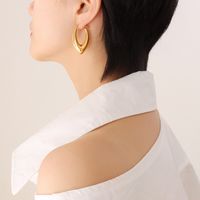 Fashion Geometric U-shaped Women's Non-mainstream Titanium Steel Gold-plated Earrings main image 3