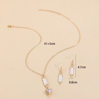 Fashion Creative New Earrings Heart Shaped Ear Hook Necklace Alloy Set Simple Jewelry main image 2